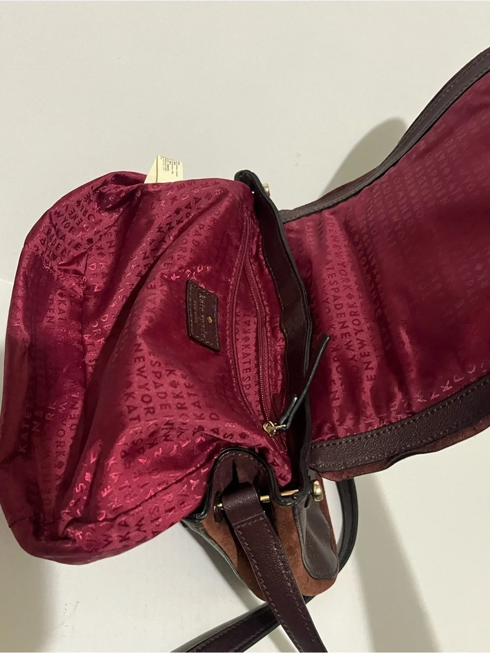 kate spade New York Pratt Rianne Leather Crossbody Bag in Deep Burgundy